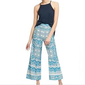 Anthropologie Feather Bone Paisley Crop Wide leg Pants 6